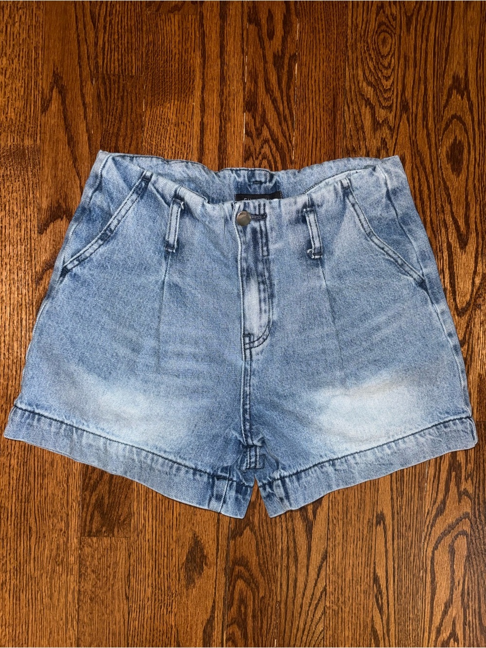 High-Rise Light Blue Denim Women's Shorts